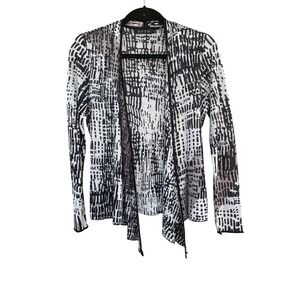 ZOZO Womens Abstract Geometric Open Front Cardigan Small Handkerchief Layering